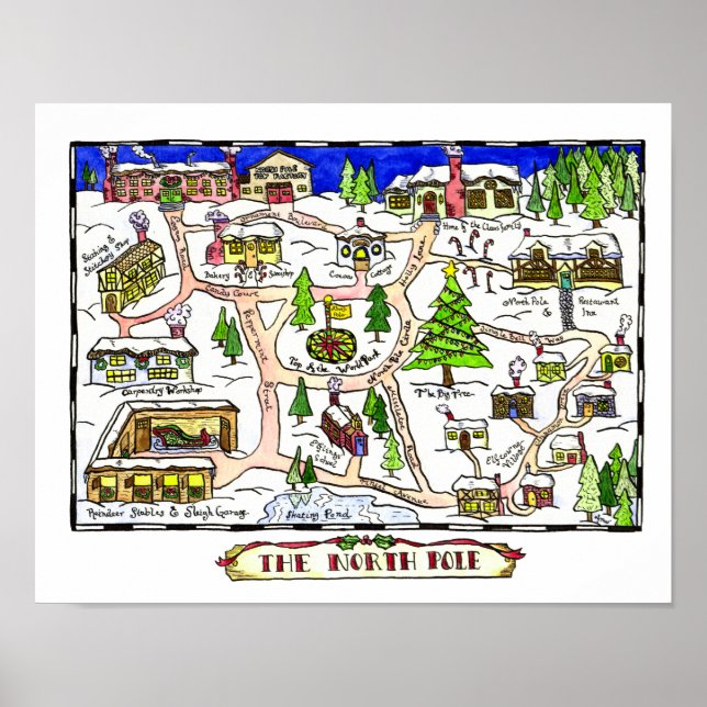 North Pole Map Poster (Front)