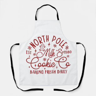 North Pole Milk and Cookie Baked Fresh Daily Since Apron