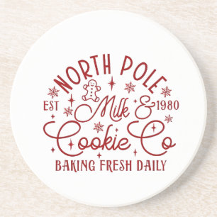North Pole Milk and Cookie Baked Fresh Daily Since Coaster