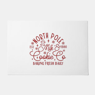North Pole Milk and Cookie Baked Fresh Daily Since Doormat