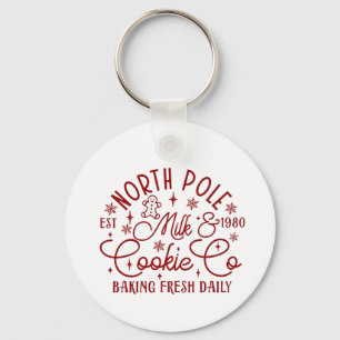 North Pole Milk and Cookie Baked Fresh Daily Since Key Ring