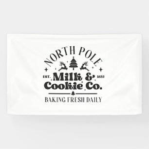 North Pole Milk and Cookies Baking Fresh daily Banner