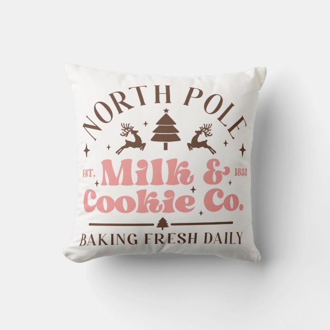 North Pole Milk & Cookie Co Cushion (Front)
