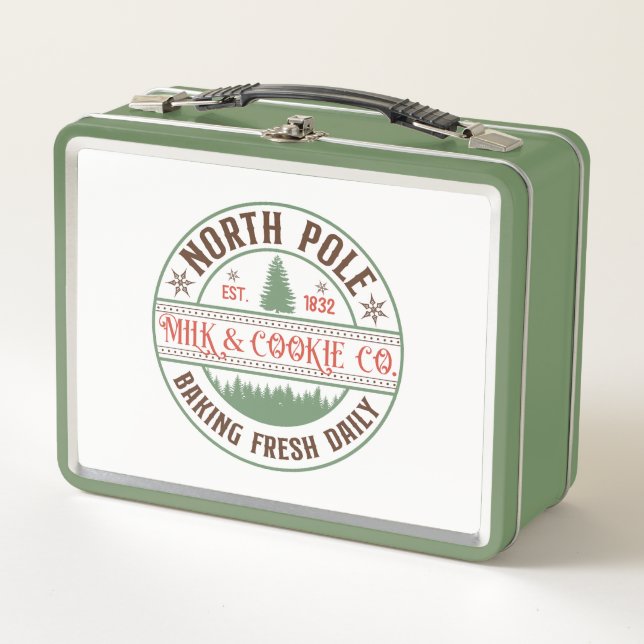 North Pole Milk Cookie Metal  Lunch Box (Front)