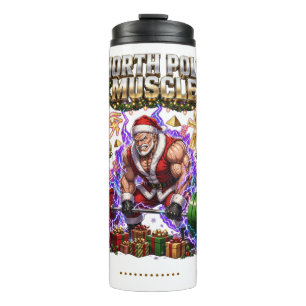 North Pole Muscle Funny Christmas Gym Shirt Thermal Tumbler