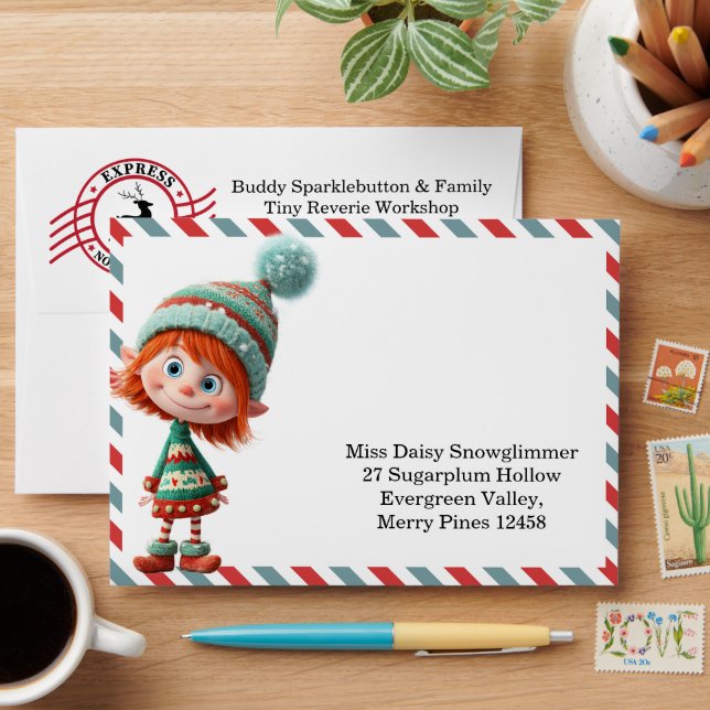 North Pole party Magic | Enchanted Elf Envelope (Desk)