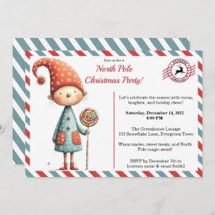 North Pole party Magic Enchanted Elf Invitation
