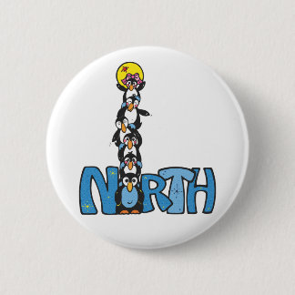 North Pole Penguin Style 6 Cm Round Badge