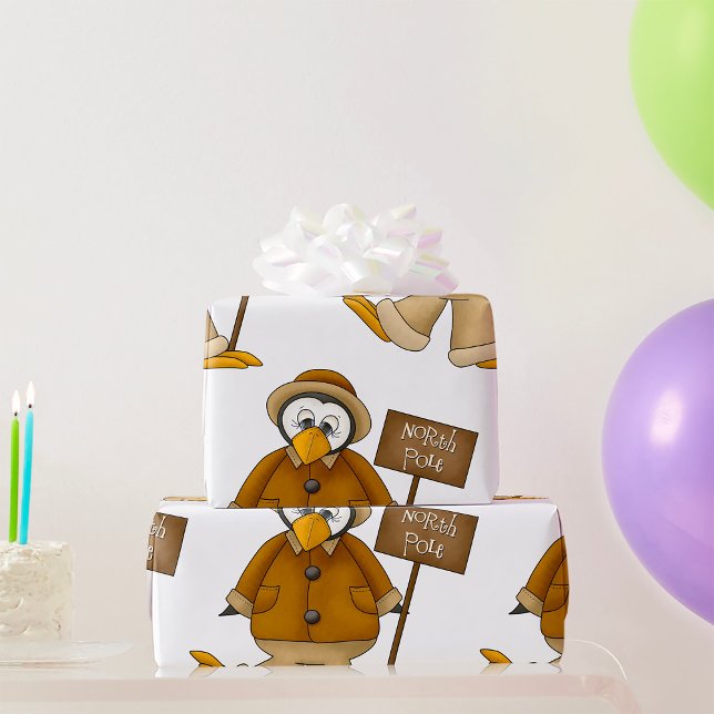 North Pole Penguin Wrapping Paper (Creator Uploaded)