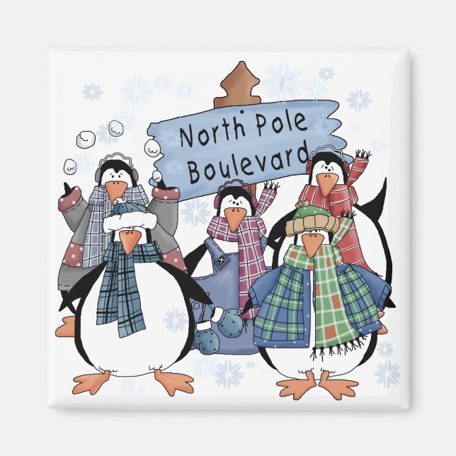 North Pole Penguins Tshirts and gifts Magnet (Front)