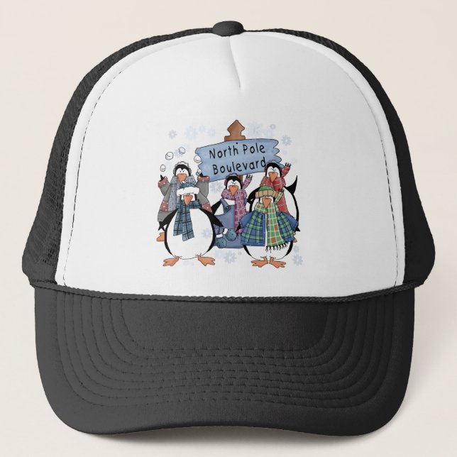 North Pole Penguins Tshirts and gifts Trucker Hat (Front)
