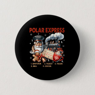North Pole Polar Express All Abroad Believe Train  6 Cm Round Badge