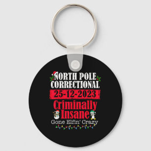 North pole police dept criminally insane gone elfi key ring