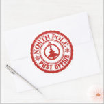 North Pole Post Office  Classic Round Sticker<br><div class="desc">North Pole Post Office | Christmas</div>