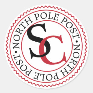 North Pole Post Santa Claus Classic Round Sticker