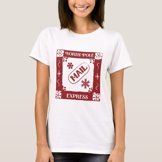 North Pole Postage Stamp T-Shirt (Front)