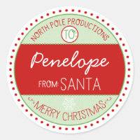 North Pole Productions Christmas Sticker Tags