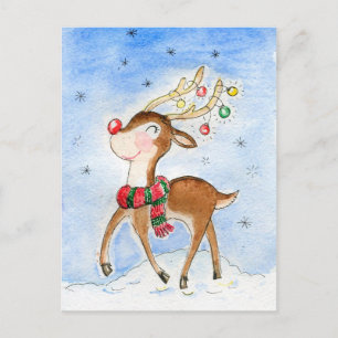 North pole Reindeer Postcard