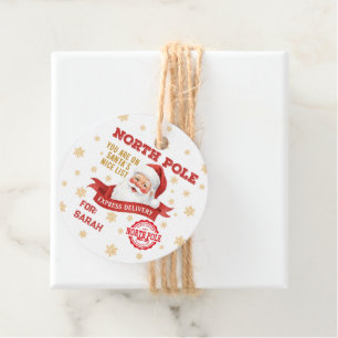 North Pole Santa Express Delivery Christmas Gift Favour Tags