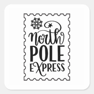 North Pole Santa's Stamp Sticker Christmas