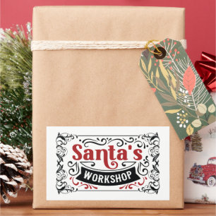 North Pole Santa's workshop Rectangular Sticker