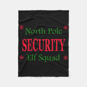 North Pole Security Elf Detail Christmas Fleece Blanket