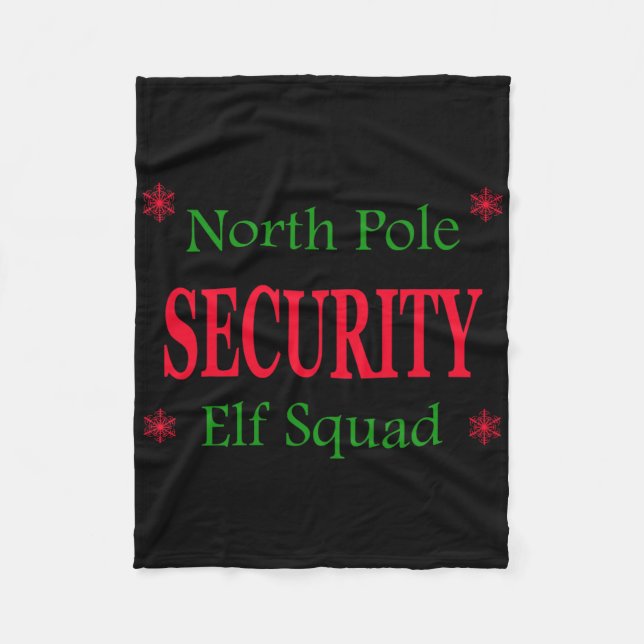 North Pole Security Elf Detail Christmas  Fleece Blanket (Front)