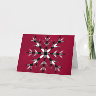 North Pole snow flake, buffalo plaid Card