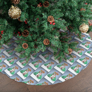 North Pole Snowman Dragon Penguin Christmas Brushed Polyester Tree Skirt