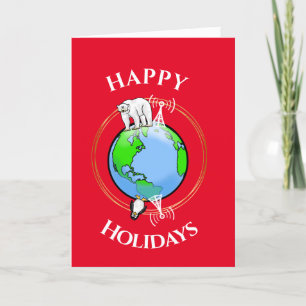 North Pole South Pole Ham Radio Christmas Card