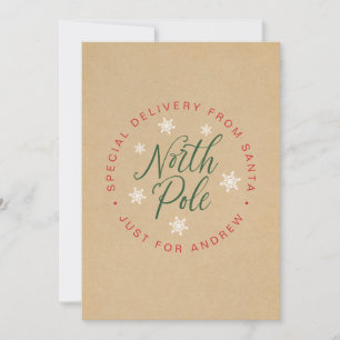 North Pole Special Delivery KraftBrown Custom Card