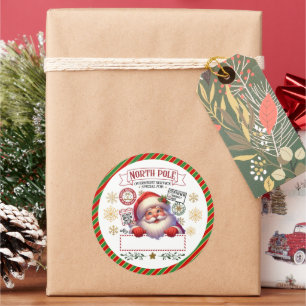 North Pole Special Delivery Santa Kids Gift Classic Round Sticker