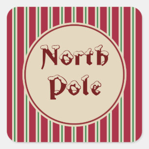 North Pole Striped Stickers