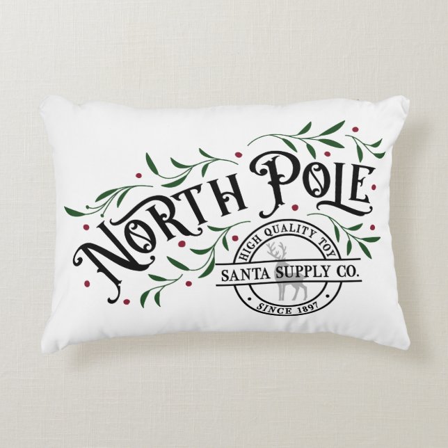 North Pole Supply Co. Decorative Cushion (Front)