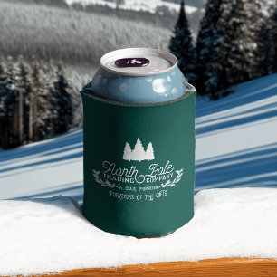 North Pole Trading Co Vintage Christmas Typography Can Cooler