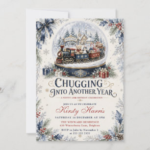 North Pole Train Winter Birthday Invitation