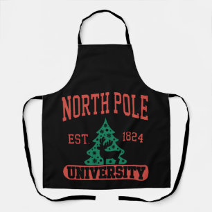 North Pole University Christmas Xmas Holiday Apron
