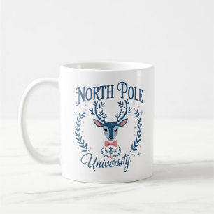 North Pole University Xmas Chinoiserie Reindeer Coffee Mug