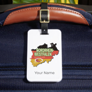 North Rhine Westphalia Germany Retro NRW Souvenir Luggage Tag