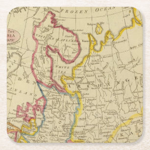 North Russia in Europe Square Paper Coaster
