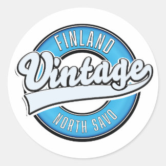 north savo finland vintage style logo classic round sticker