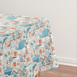 North Sea Cute Doodle Pattern Tablecloth
