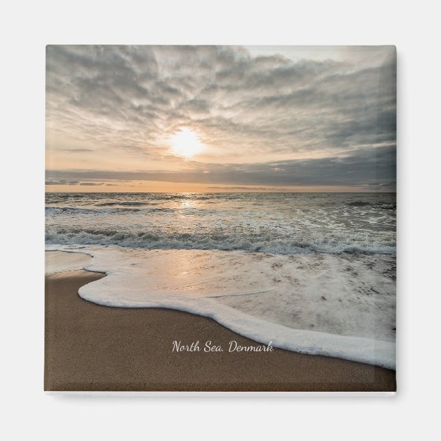 North Sea, Denmark picturesque sunset, Magnet (Front)