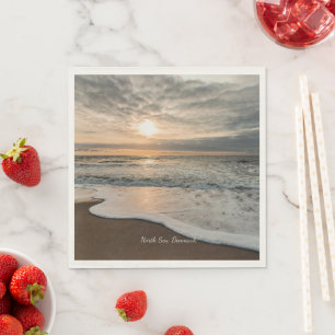 North Sea, Denmark picturesque sunset, Napkin