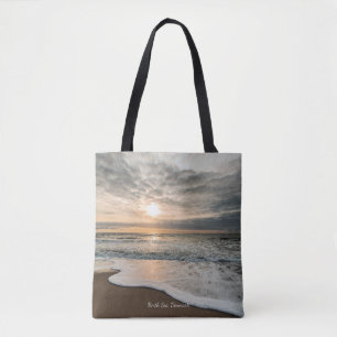 North Sea, Denmark picturesque sunset, Tote Bag