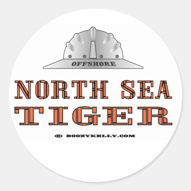 North Sea Tiger,Offshore,Oil,GAs, Classic Round Sticker (Front)