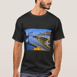 North Shields Fish Quay and Clear Blue Sky T-Shirt