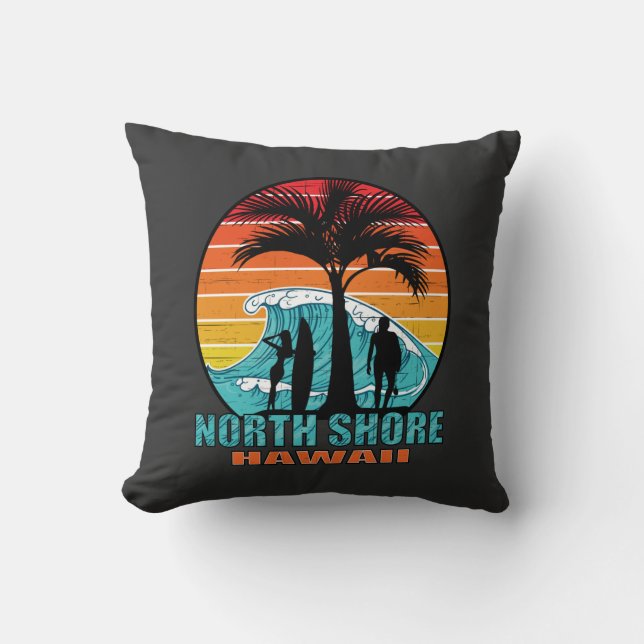 North Shore Beach Hawaii Cushion (Front)