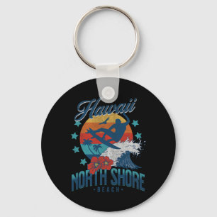 North Shore Beach Hawaii Surfing Vintage Hawaiian Key Ring