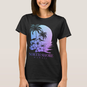 North Shore Hawaii Aloha Hawaiian Hibiscus Surfer  T-Shirt